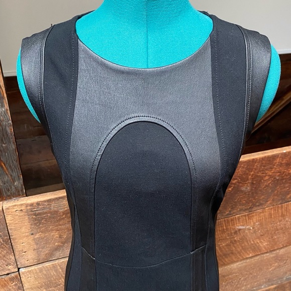 DVF Lambskin Leather and Spandex Sleeveless A-Line Dress w/ Sexy Goth Vibes - Picture 9 of 14